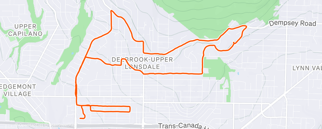 Map of the activity, Morning Run