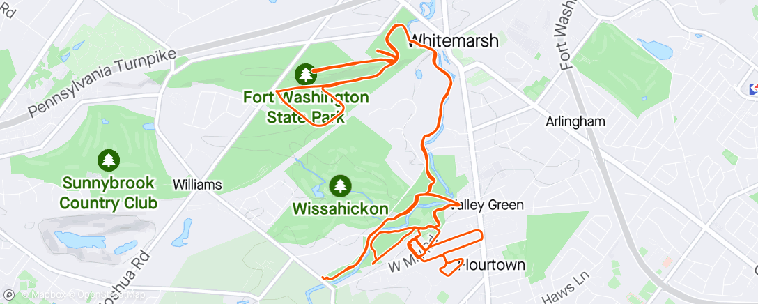 Map of the activity, WWWW: Wissahickon, Washington, WaWa