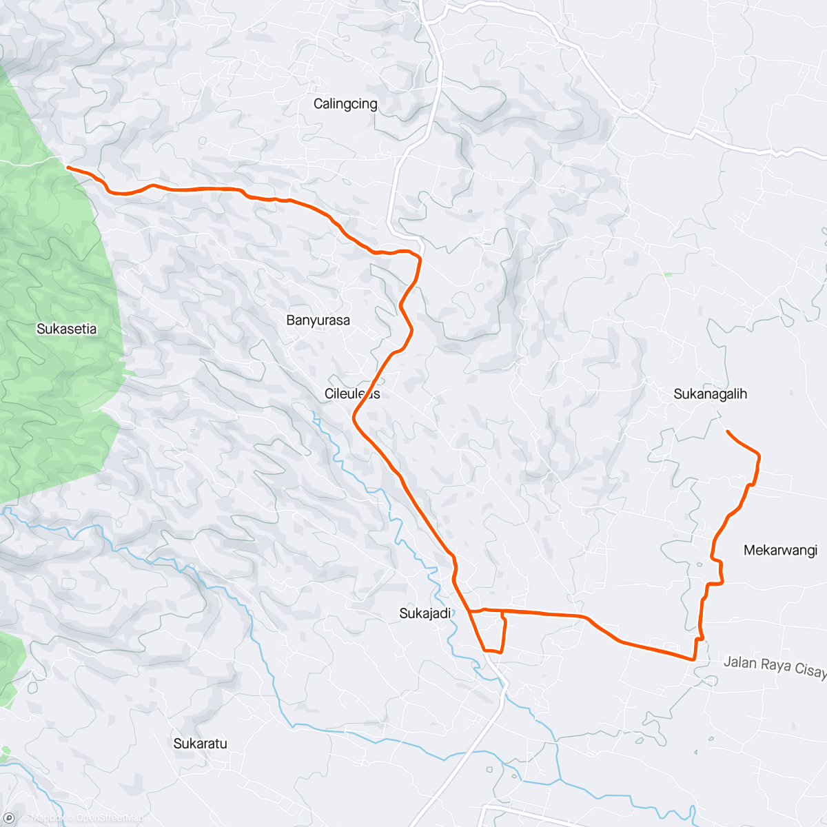 活动地图，Uphill Curug Badak selesai tutup warung jualan