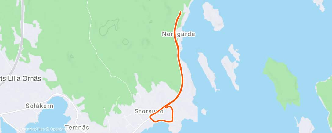 Map of the activity, Afternoon Run