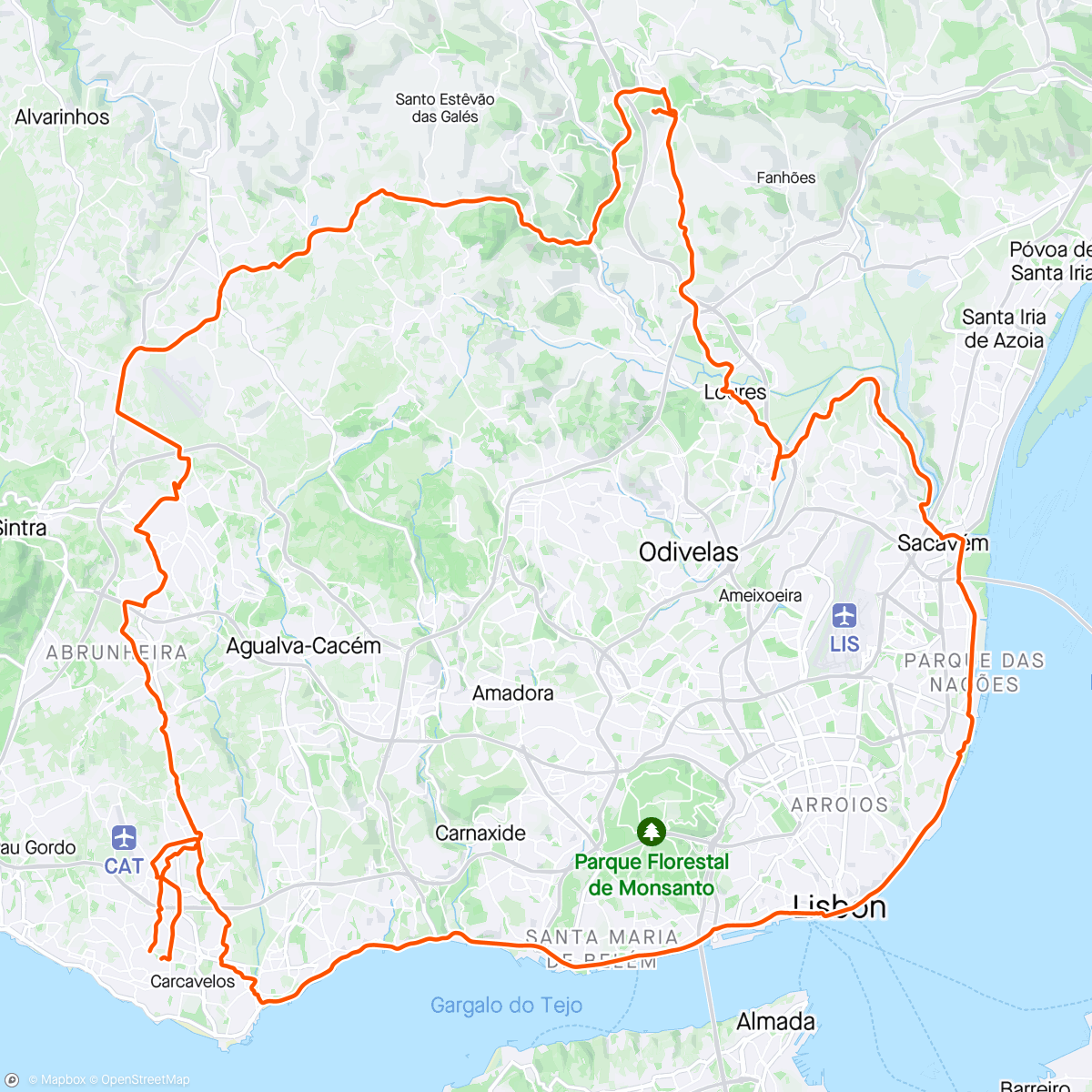 Map of the activity, Cabeço de Montachique