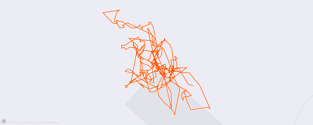 Map of the activity, 30 min spinning, styrke