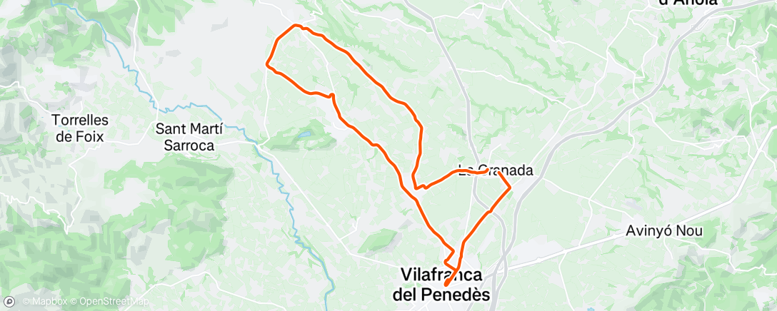 Map of the activity, 60' Tempo + 30' circuit de força