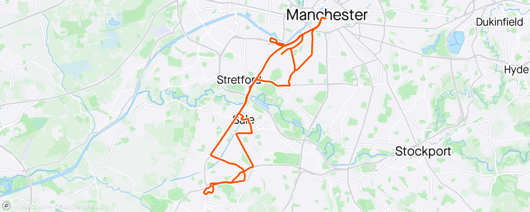 Map of the activity, Manchester Marathon 🔔