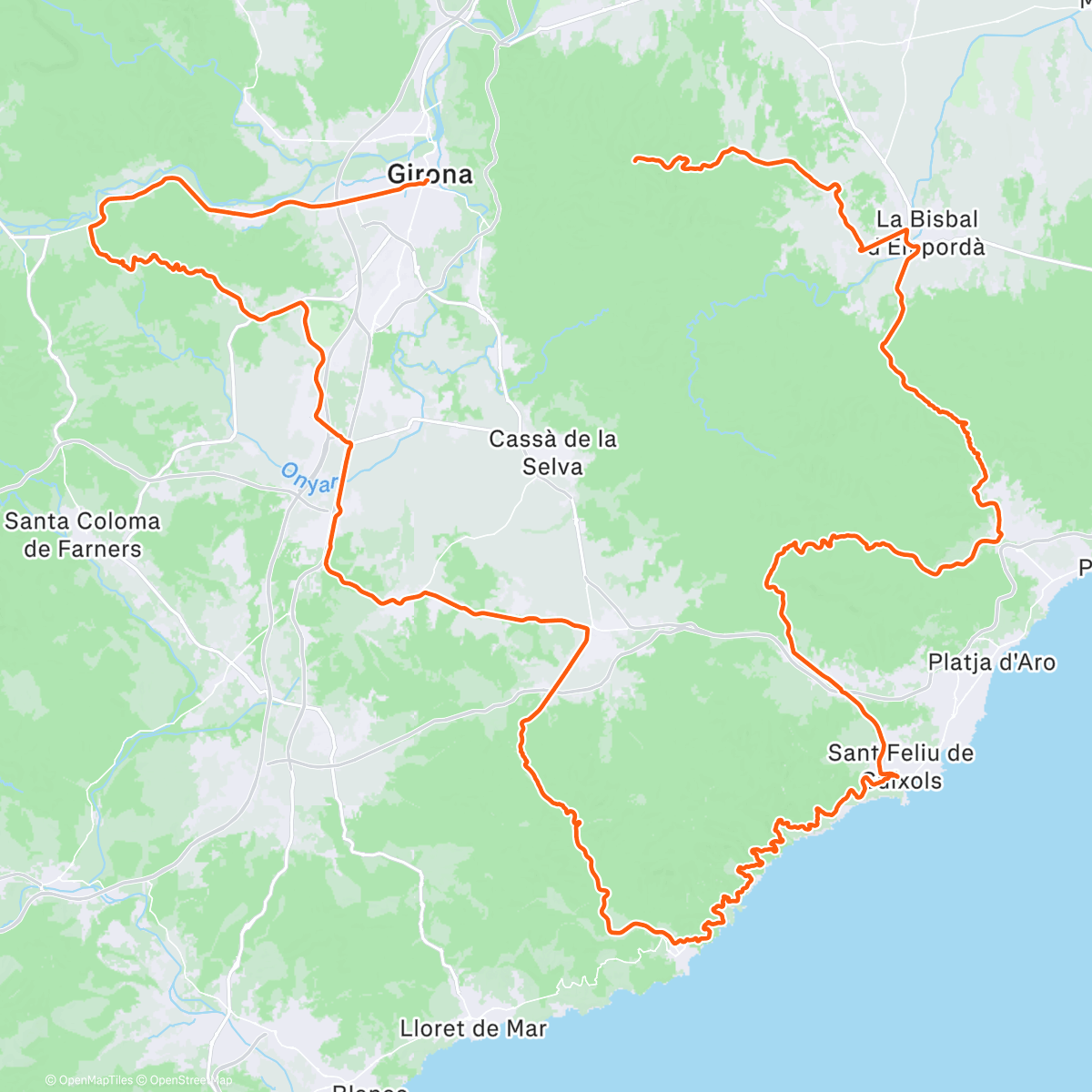 Map of the activity, Feliz cumpleaño Wessel ride