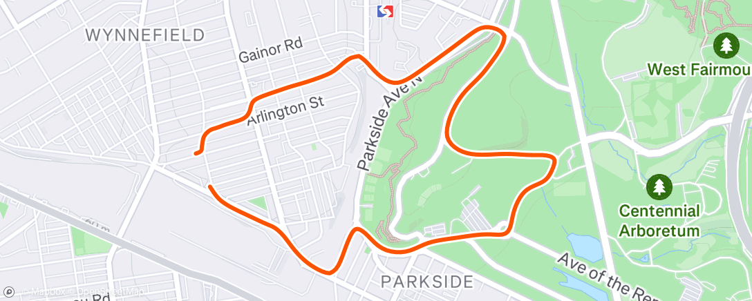 Map of the activity, Afternoon Run