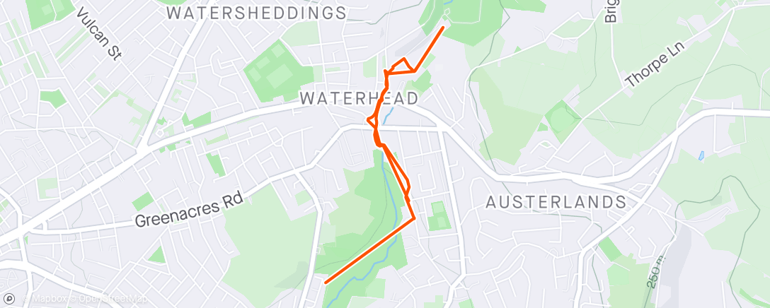 Map of the activity, Slow run by panting fat man - but it's all working again🥳 (think Strava has been 'kind')