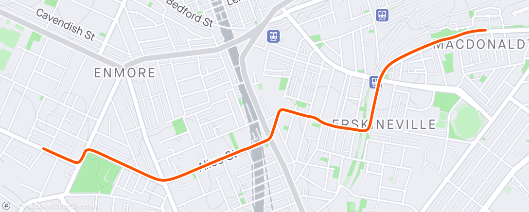 Map of the activity, Ride to work