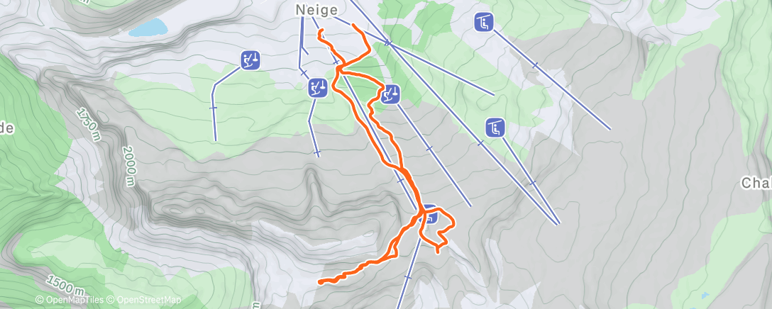 Map of the activity, Ski de randonnée le matin ( si qqun connaît un joli itinéraire bien exposé région Flaine 🙏🏽)