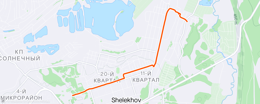 Map of the activity, Трейлраннинг (ночь)