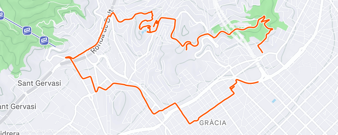 Map of the activity, Afternoon Mountain Bike Ride