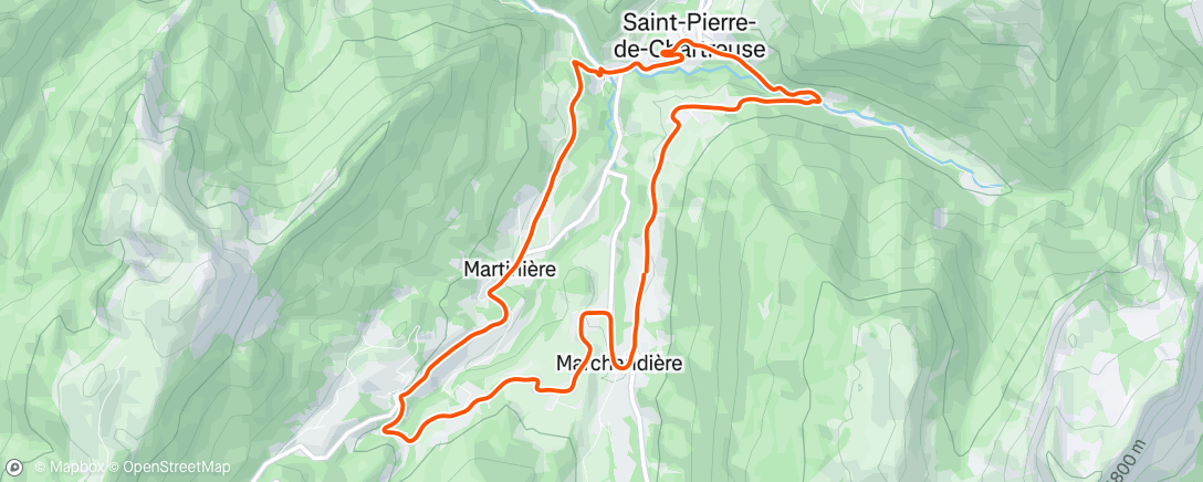 Карта физической активности (Course à pied le midi)