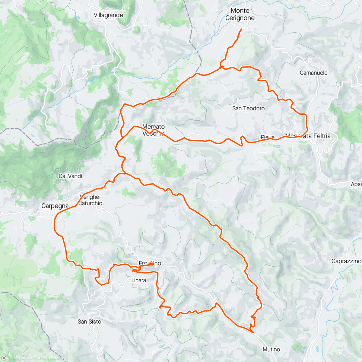 Map of the activity, Pasqua a Montefeltro
