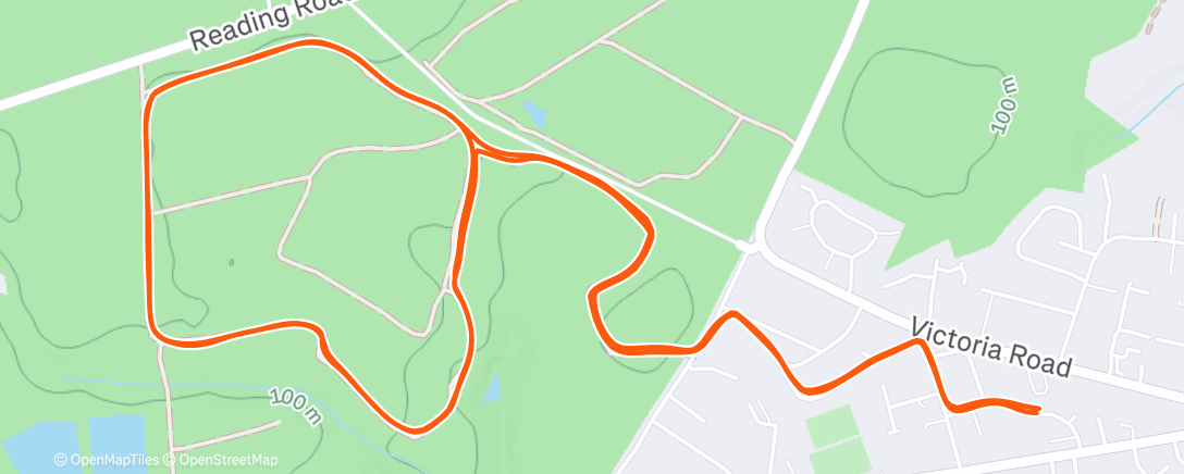Map of the activity, Afternoon Run
