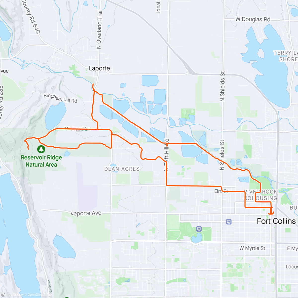 Map of the activity, fort collins yeehaw