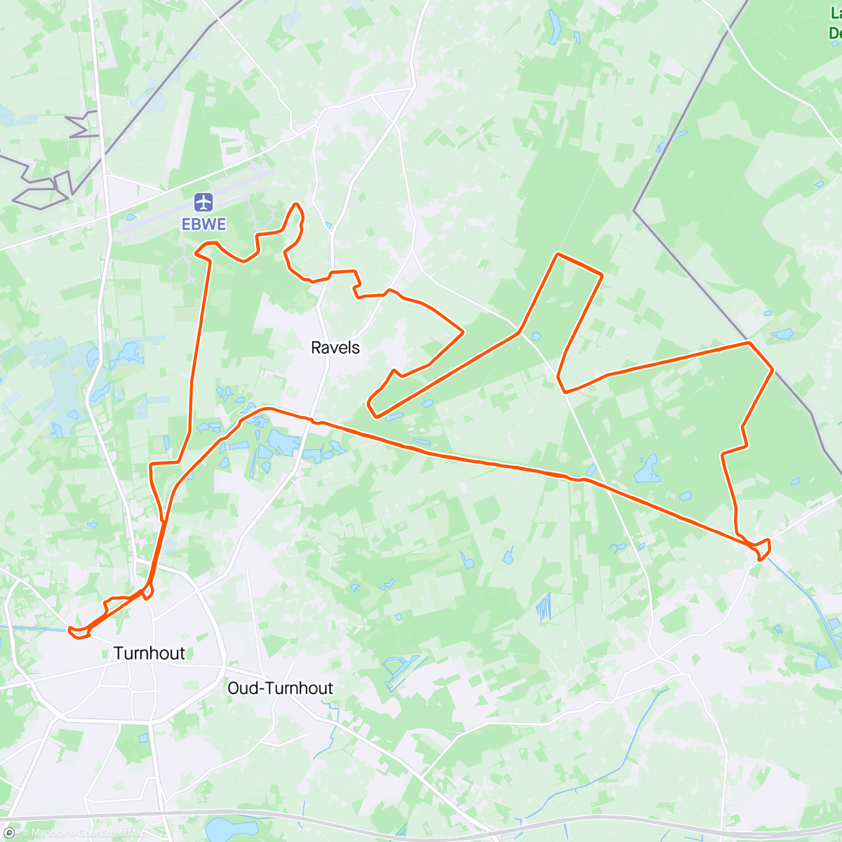 Map of the activity, BK gravel Turnhout 🇧🇪