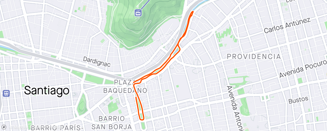 Map of the activity, Santiago