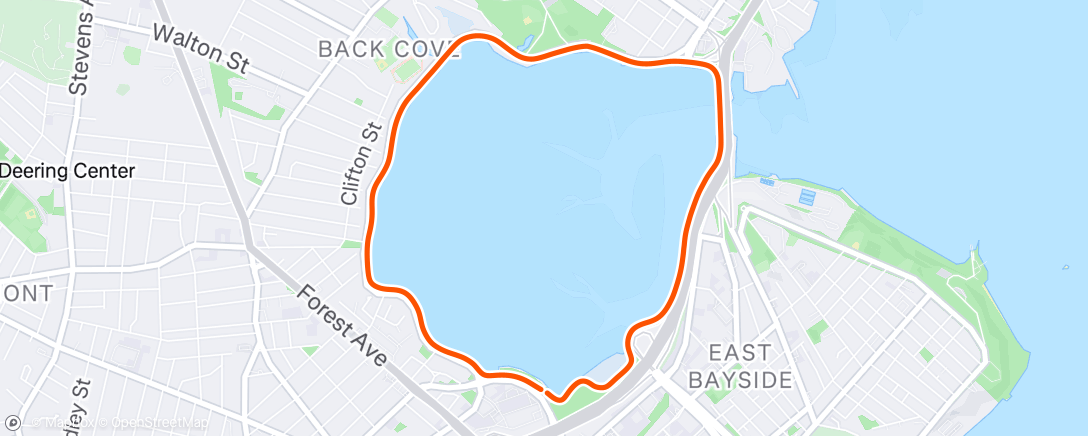 Map of the activity, Afternoon Run