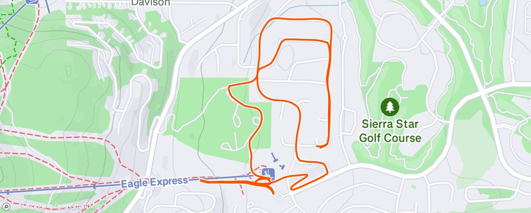 Map of the activity, Hill Intervals Workout