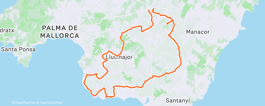 Map of the activity, Radfahrt
