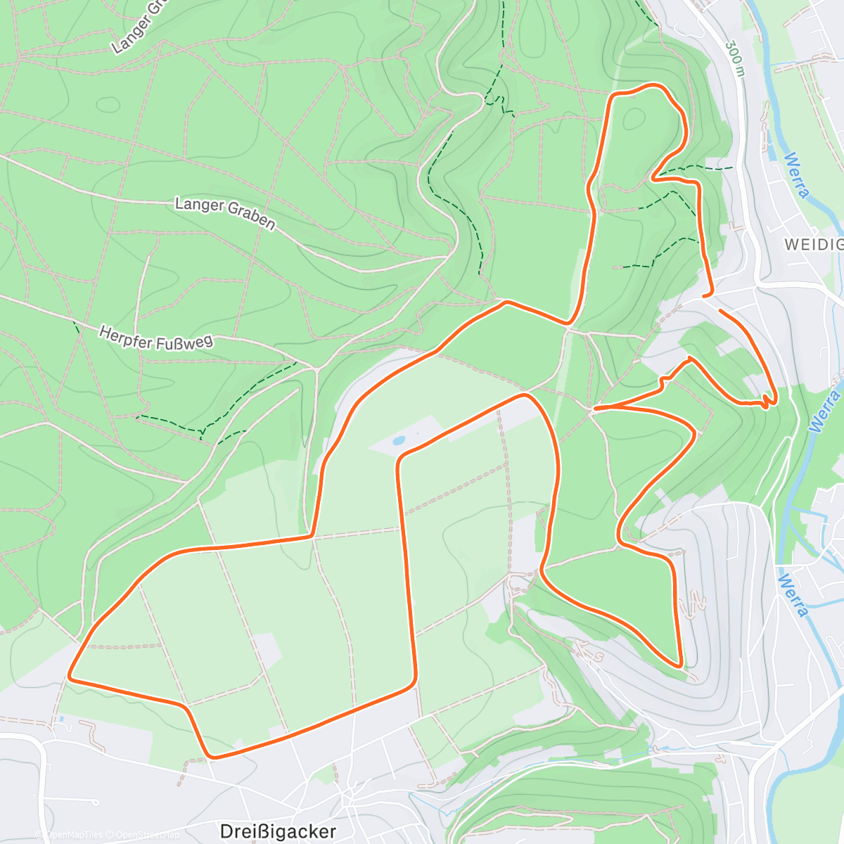 Map of the activity, Lauf am Morgen