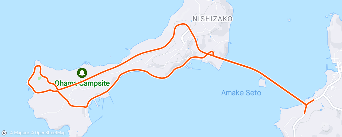 Map of the activity, ROUVY - Yamaguchi Tsunoshima Island Side Course