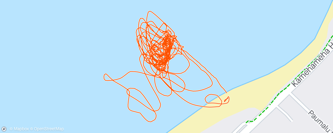 Map of the activity, Morning Surfing