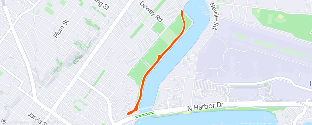 Map of the activity, 2X1mile, 2X1K, 2X800