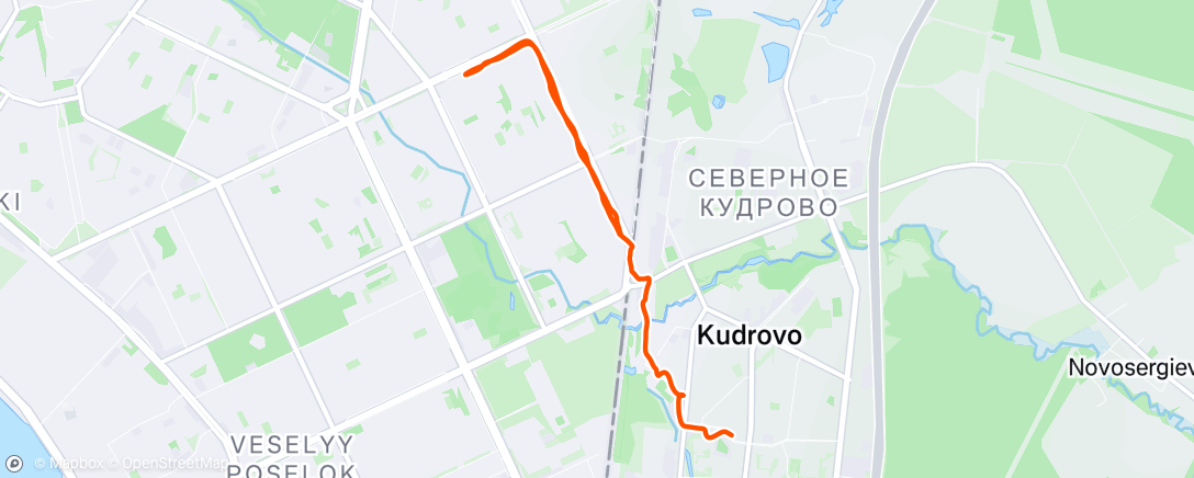 Map of the activity, Evening Run