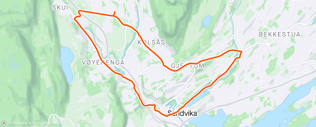 Map of the activity, Evening Ride Sandvika