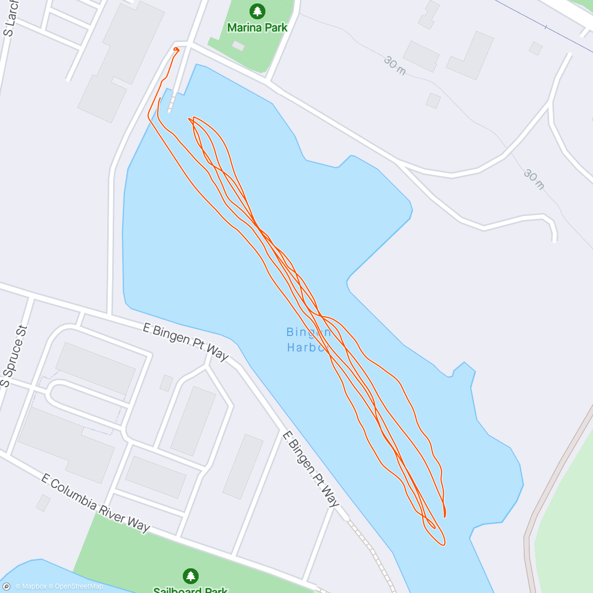 Map of the activity, Work break paddle with Gretchie