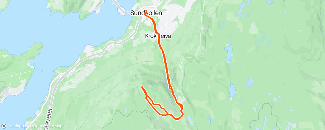 Map of the activity, Sundvollen-kongens utsikt (med hare)