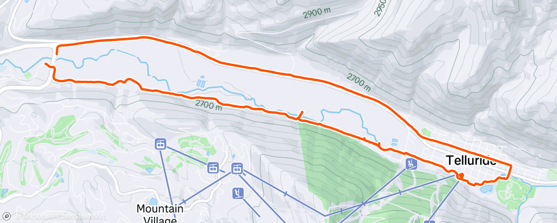 Map of the activity, Telluride family ride