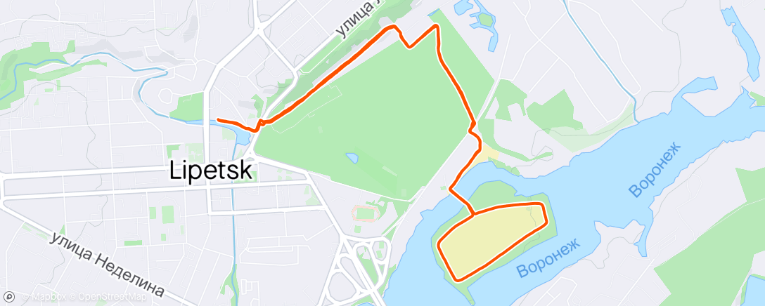Map of the activity, Friday Evening Run