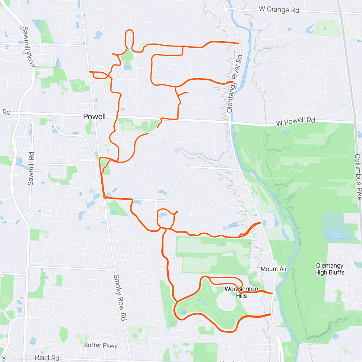 Map of the activity, Ride with the Mrs