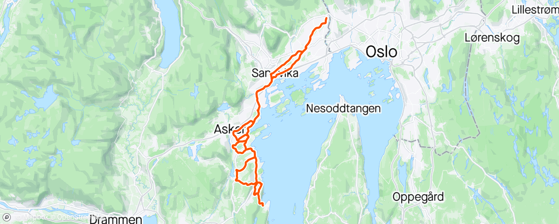 Map of the activity, 5 bakker i Asker