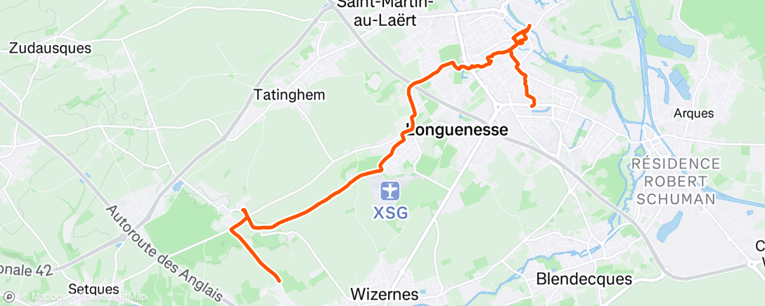 Map of the activity, Middagwandeling