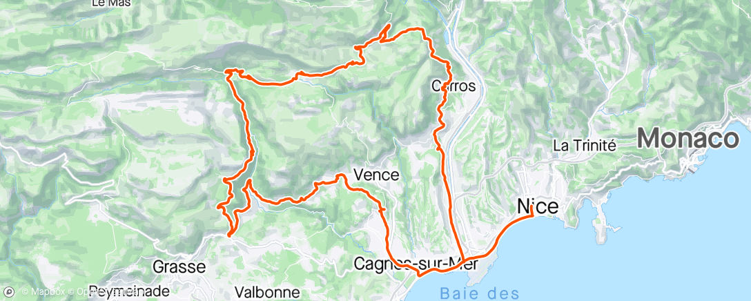 Map of the activity, Tour du haut pays