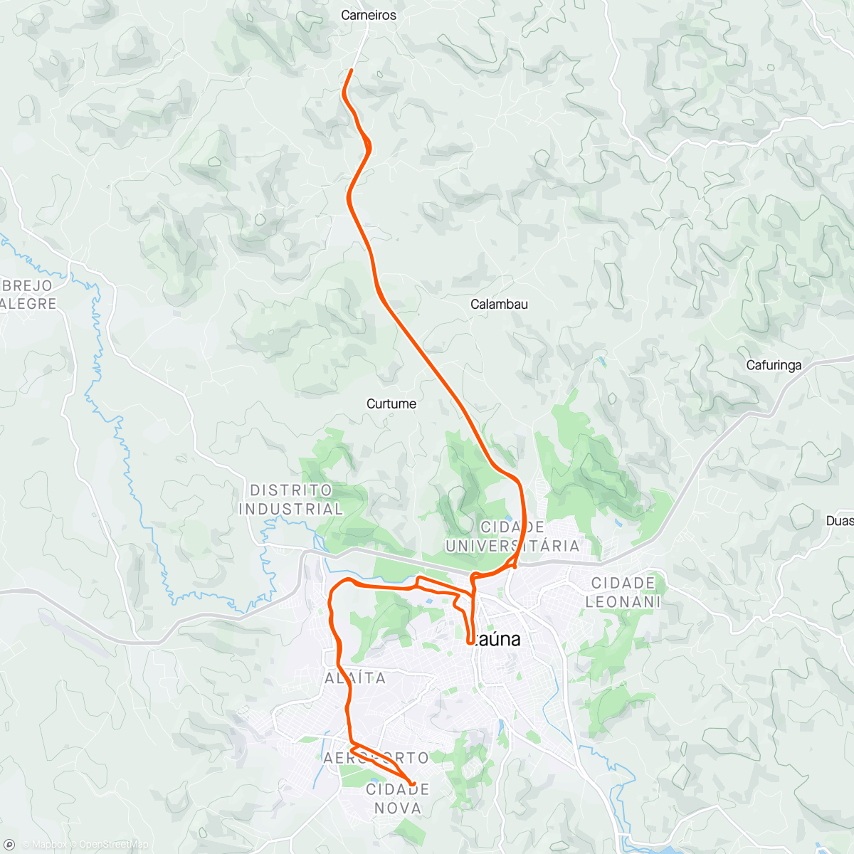 Mapa da atividade, Pedal da tarde