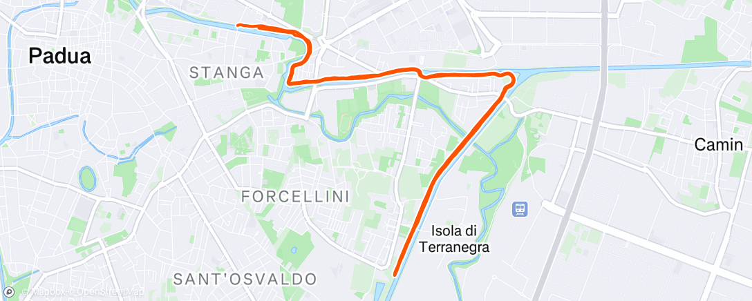 Map of the activity, Evening Run