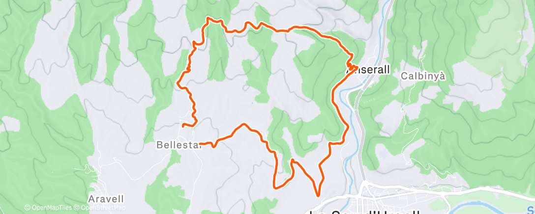 Map of the activity, Lunch Trail Run