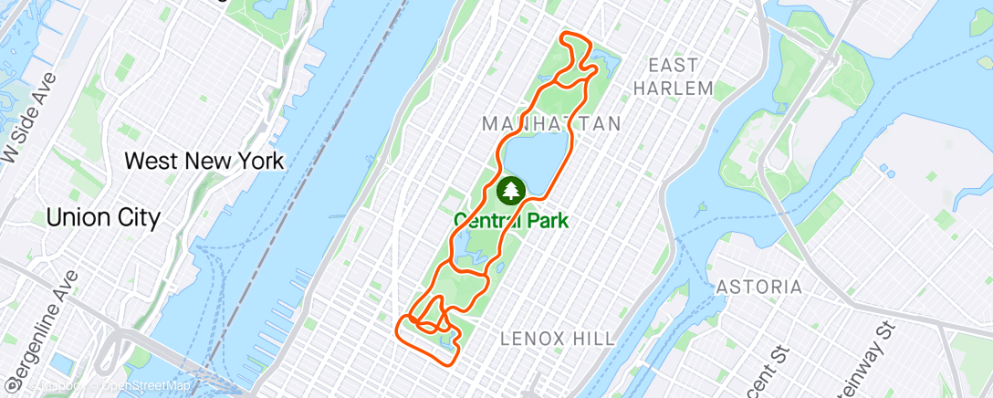 Map of the activity, Zwift - Tempo 10x3min in New York