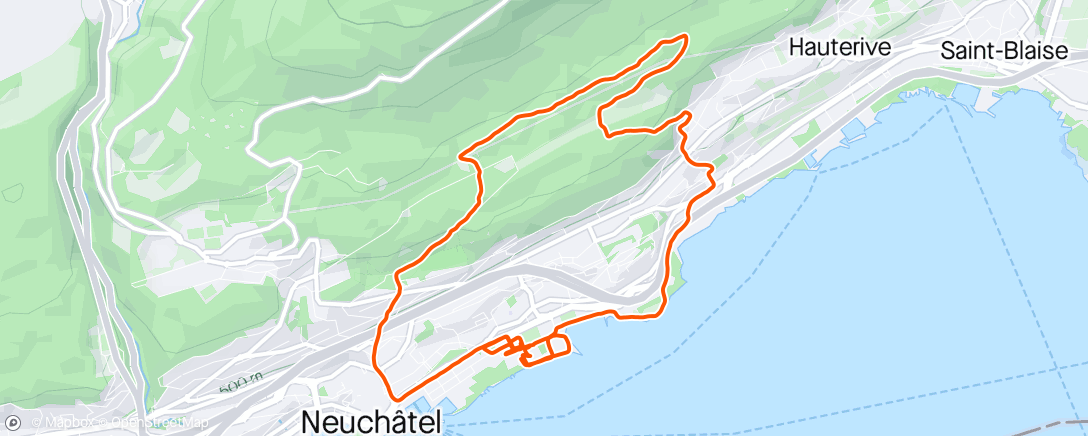 Mapa da atividade, Course à pied en soirée