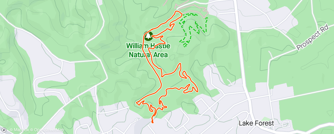 Map of the activity, Quick trail run after 6 miles of mowing 😵‍💫