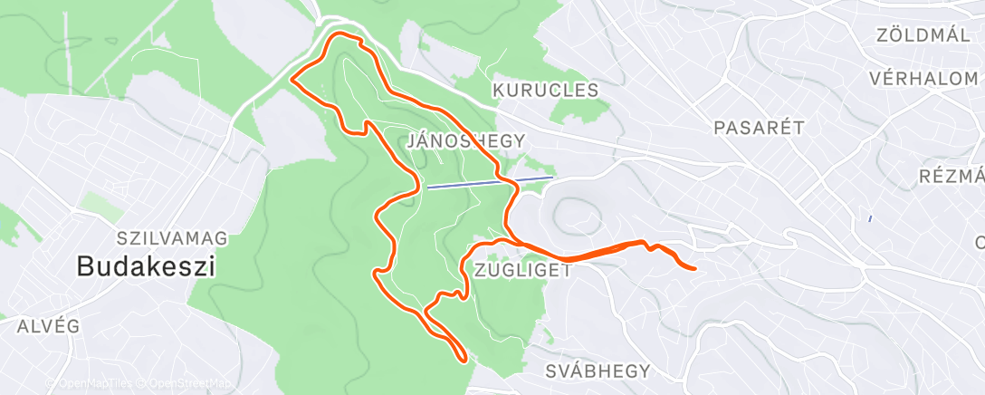 Map of the activity, Afternoon Trail Run