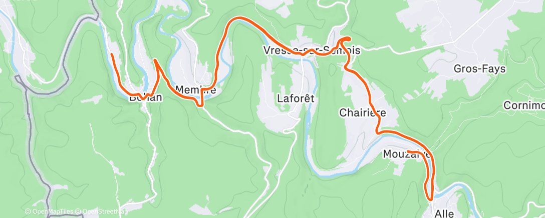 Map of the activity, Sortie vélo dans l'après-midi