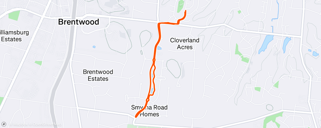 Map of the activity, Afternoon Run