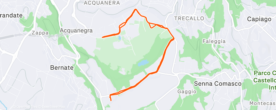 Map of the activity, Corsa pomeridiana