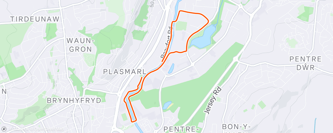 Map of the activity, Evening Run