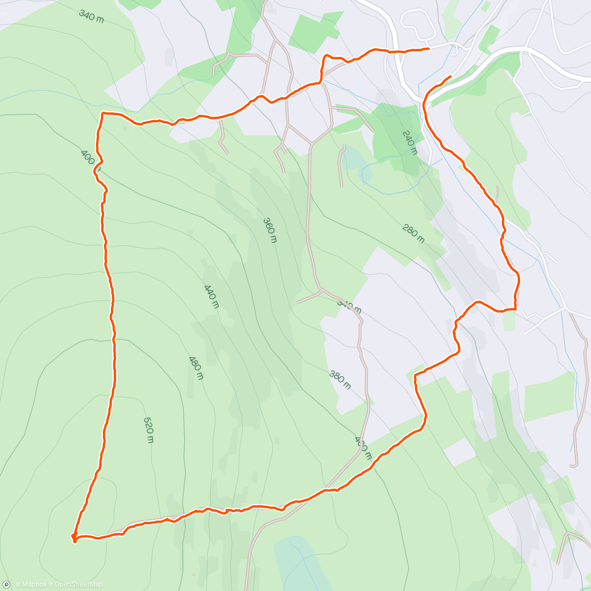 Map of the activity, South Zeal loop